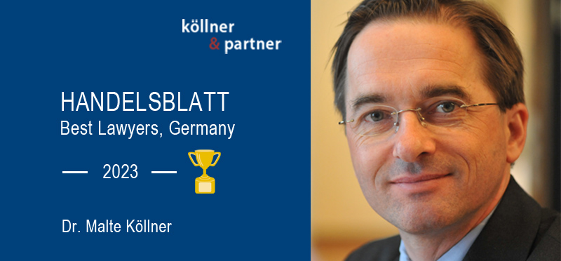 Handelsblatt Ranking 2023: Malte Köllner awarded Best Lawyer