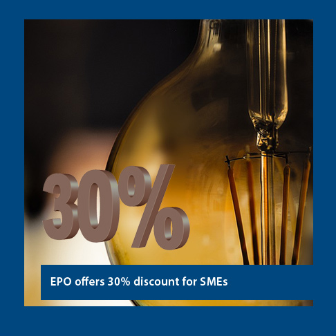 EPO offers a 30% reduction on fees for patent applications of SMEs